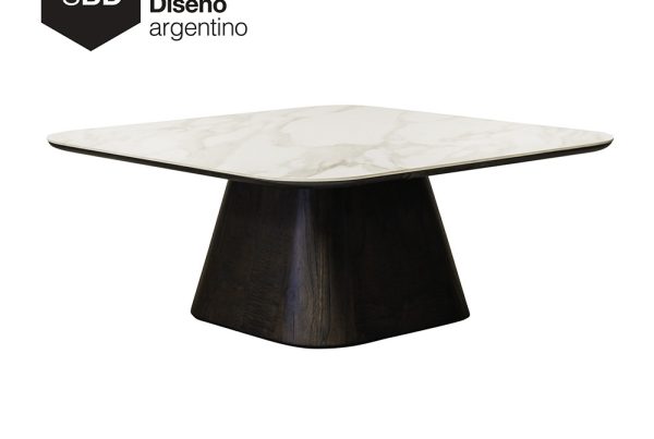 Mesa baja Rado con tapa en Pura Stone Ora Gold - Sello Buen Diseño Argentino - EL MUEBLE